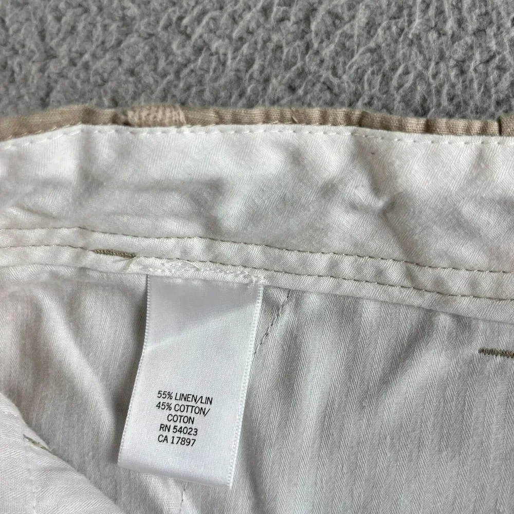 NEW Banana Republic Shorts Mens 36 Beige‎ Chino Linen Blend Drawstring Outdoor